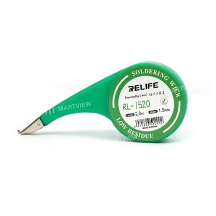 سیم قلع کش حلزونی ریلایف RL-1520 عرض ۱.۵ میلیمتر | Relife RL-1520 1.5mm Desoldering Wick